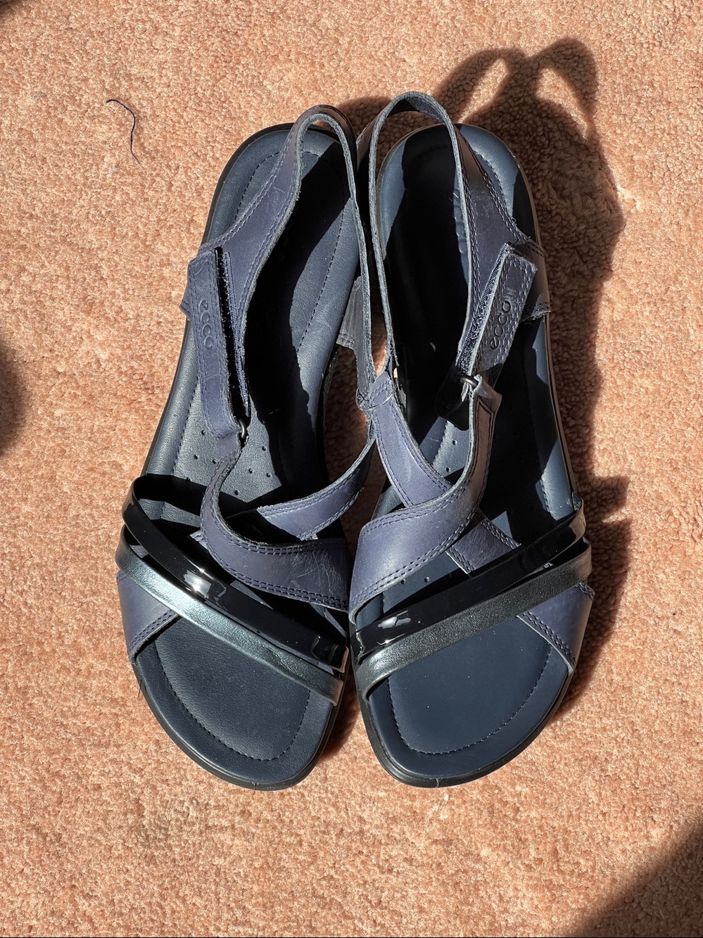 ECCO Navy and Black Women's Slingback Wedge Sandal
Size 8.5